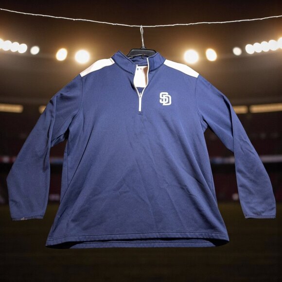 San Diego Padres MLB Pullover Jacket Navy Size XXL - Picture 1 of 7